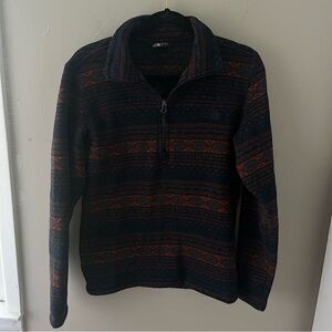 North Face Fleece Half Zip Aztec Stripe Navy Sienna